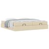 vidaXL Cadre de lit avec matelas avec matelas 2 pcs Cr&egrave;me tissu