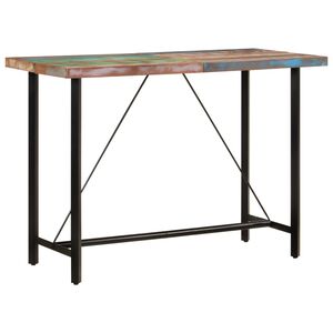 vidaXL Table de bar 150x70x107 cm bois massif de r&eacute;cup&eacute;ration et fer