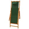 vidaXL Chaise pliable de plage bois d'eucalyptus solide et tissu vert
