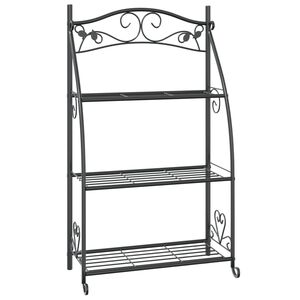 vidaXL &Eacute;tag&egrave;re &agrave; fleurs Noir 56x30x96 cm Acier