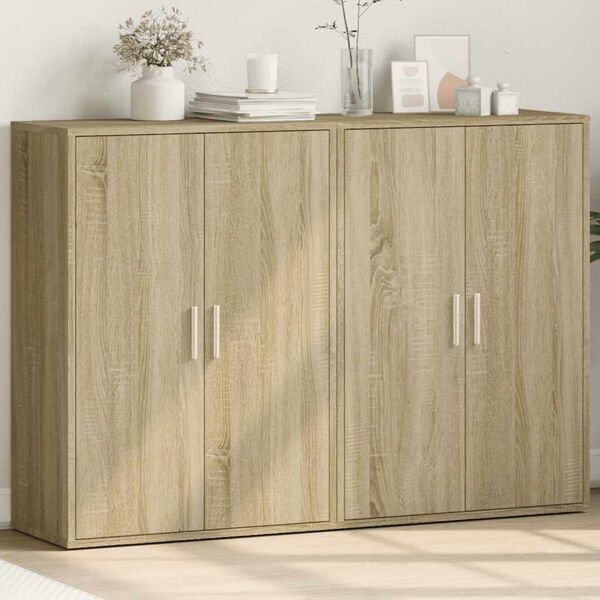 vidaXL Buffets 2 pcs ch&ecirc;ne sonoma 60x31x84 cm bois d'ing&eacute;nierie