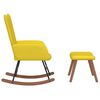 vidaXL Chaise &agrave; bascule avec repose-pied Jaune moutarde Velours