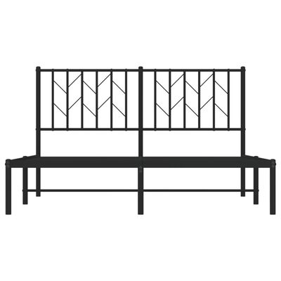 vidaXL Cadre de lit métal sans matelas avec tête de lit noir 140x200cm