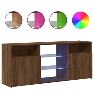 vidaXL Meuble TV avec lumi&egrave;res LED Ch&ecirc;ne marron 120x30x50 cm