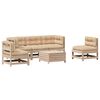 vidaXL Salon de jardin 6 pcs avec coussins Bois de pin massif
