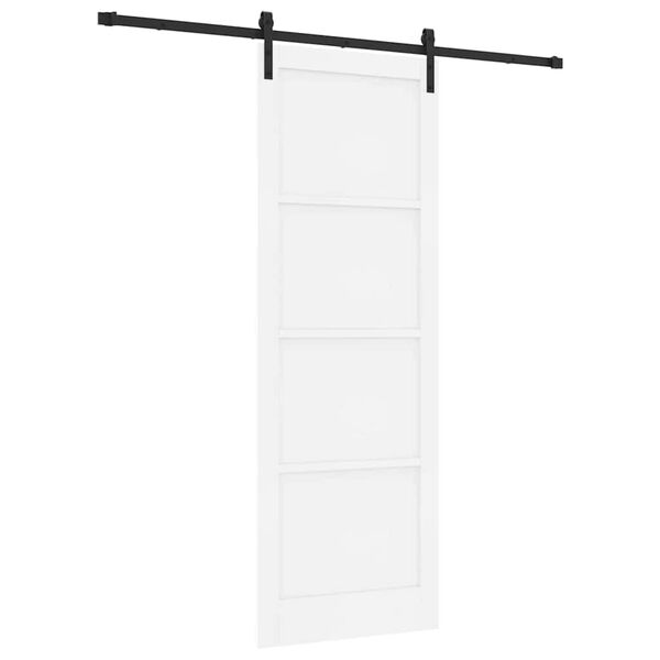 vidaXL Porte coulissante Blanc 83 x 232 cm Pin massif