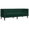 vidaXL Ensemble de canapé Chesterfield et traversins 3 pcs vert foncé