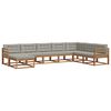 vidaXL Ensemble de canap&eacute;s d'ext&eacute;rieur 8 pc Gris Naturel et Clair