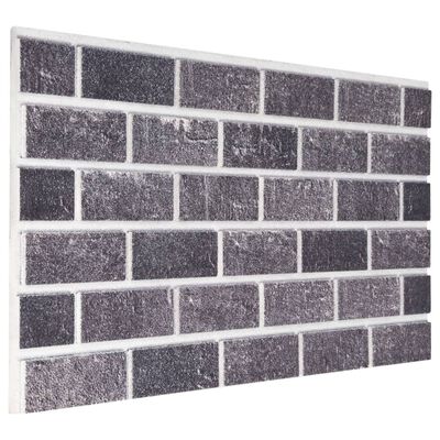vidaXL Panneaux muraux 3D au design de brique gris et noir 10 pcs EPS