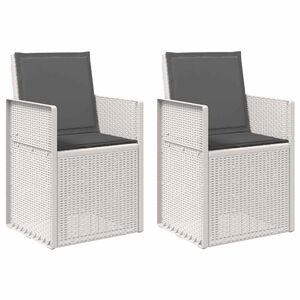 vidaXL Chaises de jardin salle &agrave; manger 2 pc Blanc et anthracite PP
