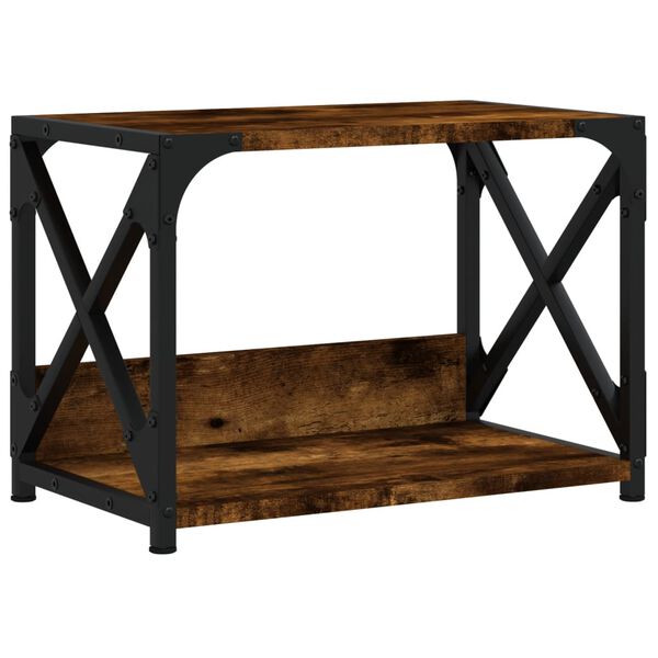 vidaXL Support d'imprimante à 2 niveaux chêne fumé 44x26x31,5 cm