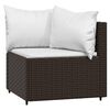 vidaXL Salon de jardin 4 pcs avec coussins Marron Résine tressée