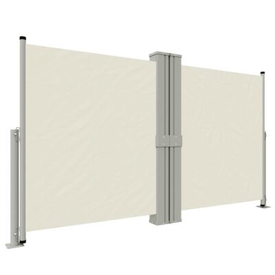 vidaXL Auvent latéral rétractable Crème 140x1200 cm