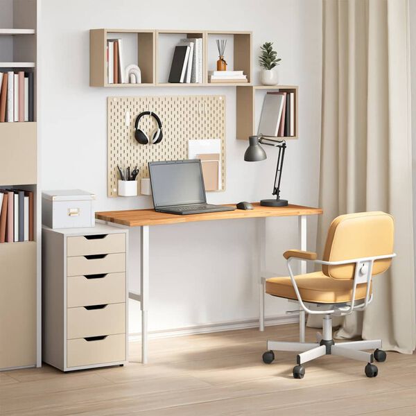 vidaXL Dessus de bureau marron clair bois ch&ecirc;ne massif rectangulaire