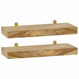 vidaXL &Eacute;tag&egrave;res murales 2 pcs 40x15x4 cm bois de teck massif