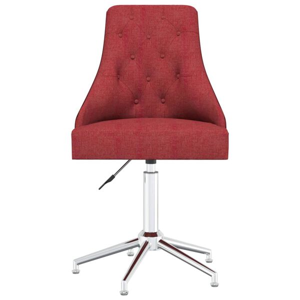 vidaXL Chaise pivotante de bureau Rouge bordeaux Tissu