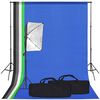 vidaXL Kit de studio photo avec bo&icirc;te &agrave; lumi&egrave;re et toile de fond