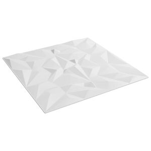 vidaXL Panneaux muraux 12 pc 50 x 50 cm Blanc Mousse XPS
