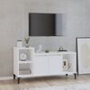 vidaXL Meuble TV Blanc brillant 100x35x55 cm Bois d'ing&eacute;nierie