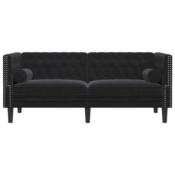 vidaXL Canap&eacute; Noir 174 x 74,5 x 70,5 cm Velours