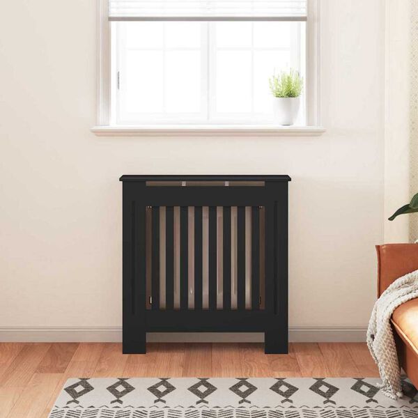 vidaXL Cache-Radiateur Noir 78 x 19 x 81,5 cm Bois d'ing&eacute;nierie