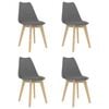 vidaXL Chaises &agrave; manger lot de 4 Gris Plastique