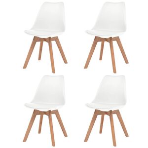 vidaXL Chaises &agrave; manger lot de 4 Blanc Plastique