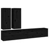 vidaXL Meubles TV 4 pcs Noir Bois massif de pin