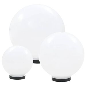 vidaXL Jeu de lampe boule &agrave; LED 3 pcs PMMA sph&eacute;rique 20/30/40 cm