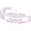 vidaXL Cadre de lit Gris foncé 135 x 190 cm Pin massif