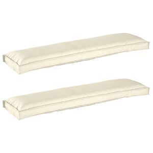 vidaXL Set de coussins de palette 2 pc Tissu Oxford Cr&egrave;me