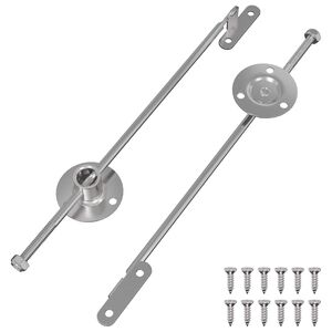 vidaXL Charni&egrave;re &agrave; tige de traction 2 pcs Argent&eacute; 190 mm Fer