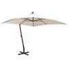 vidaXL Parasol suspendu avec poteau en bois 300x300 cm blanc