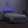 vidaXL Sommier &agrave; lattes de lit avec matelas et LED Gris clair 90x200cm