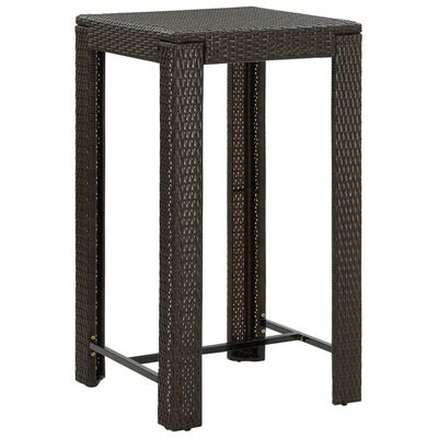 vidaXL Ensemble de bar de jardin 3 pcs coussins Résine tressée Marron