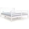vidaXL Cadre de lit sans matelas blanc bois massif