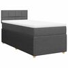 vidaXL Sommier &agrave; lattes de lit avec matelas Gris fonc&eacute; 90x200 cm Tissu