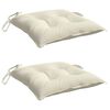 vidaXL Coussins de chaise lot de 2 blanc cr&egrave;me 40x40x7 cm tissu oxford