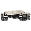 vidaXL Ensemble de canap&eacute; de jardin 9 pc Noir polyrotin