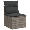 vidaXL Salon de jardin avec coussins 13 pcs gris r&eacute;sine tress&eacute;e