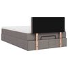 vidaXL Lit ottoman avec matelas et LED Taupe 120x190 cm tissu