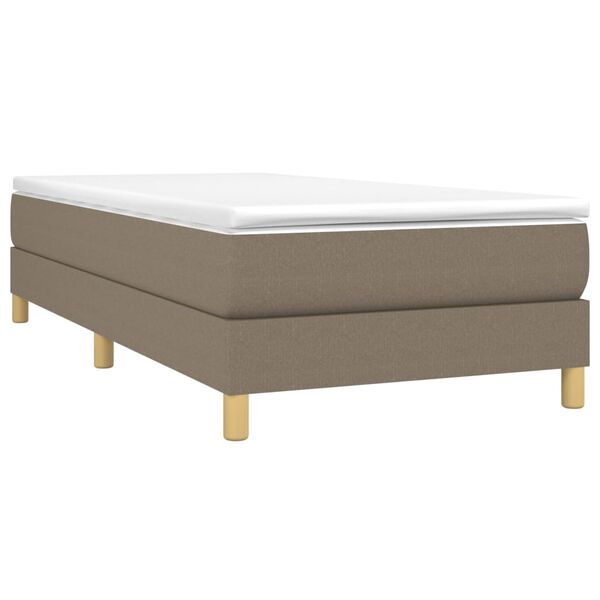 vidaXL Sommier &agrave; lattes de lit avec matelas Taupe 90x200 cm Tissu