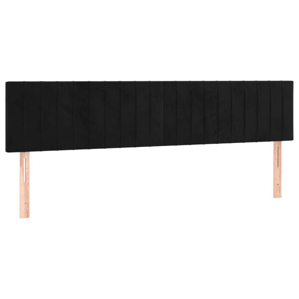 vidaXL T&ecirc;te de lit &agrave; LED Noir 160x5x78/88 cm Velours