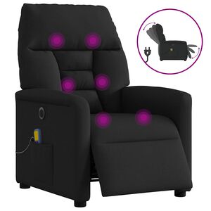 vidaXL Fauteuil de massage inclinable &eacute;lectrique Noir Tissu