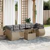vidaXL Salon de jardin avec coussins 8 pcs beige r&eacute;sine tress&eacute;e