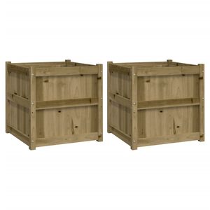 vidaXL Jardini&egrave;res 2 pcs bois de pin impr&eacute;gn&eacute;