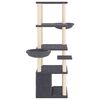 vidaXL Arbre &agrave; chat avec griffoirs en sisal gris fonc&eacute; 147 cm