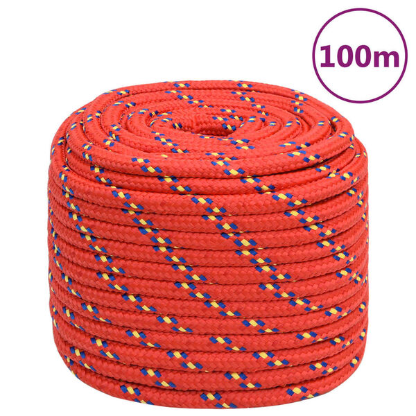 vidaXL Corde de bateau Rouge 18 mm 100 m Polypropyl&egrave;ne