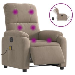 vidaXL Fauteuil inclinable de massage &eacute;lectrique taupe