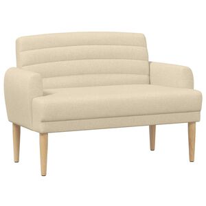 vidaXL Canap&eacute; love seat avec capitonnage en boutons Cr&egrave;me Tissu